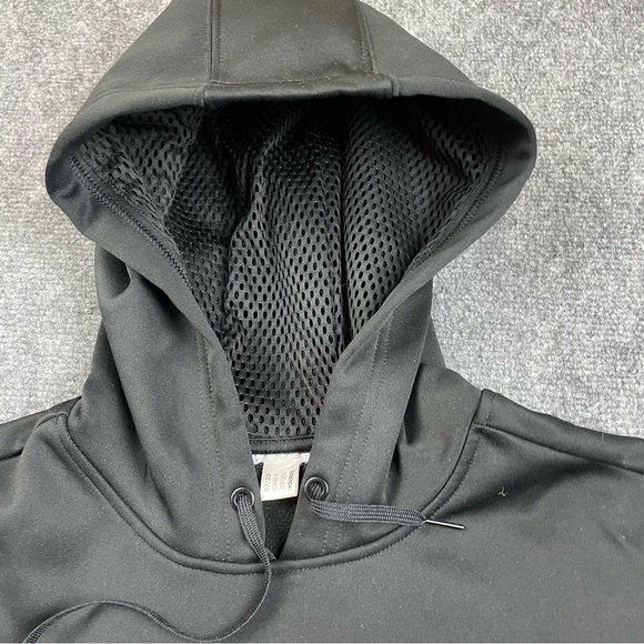 ADIDAS Men’s Black hooded sweatshirt hoodie with 3 striped sleeve size: Small - Picture 3 of 6
